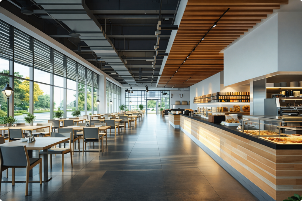 Modern corporate cafeteria solution in the Philippines featuring workplace dining and structured cafeteria management